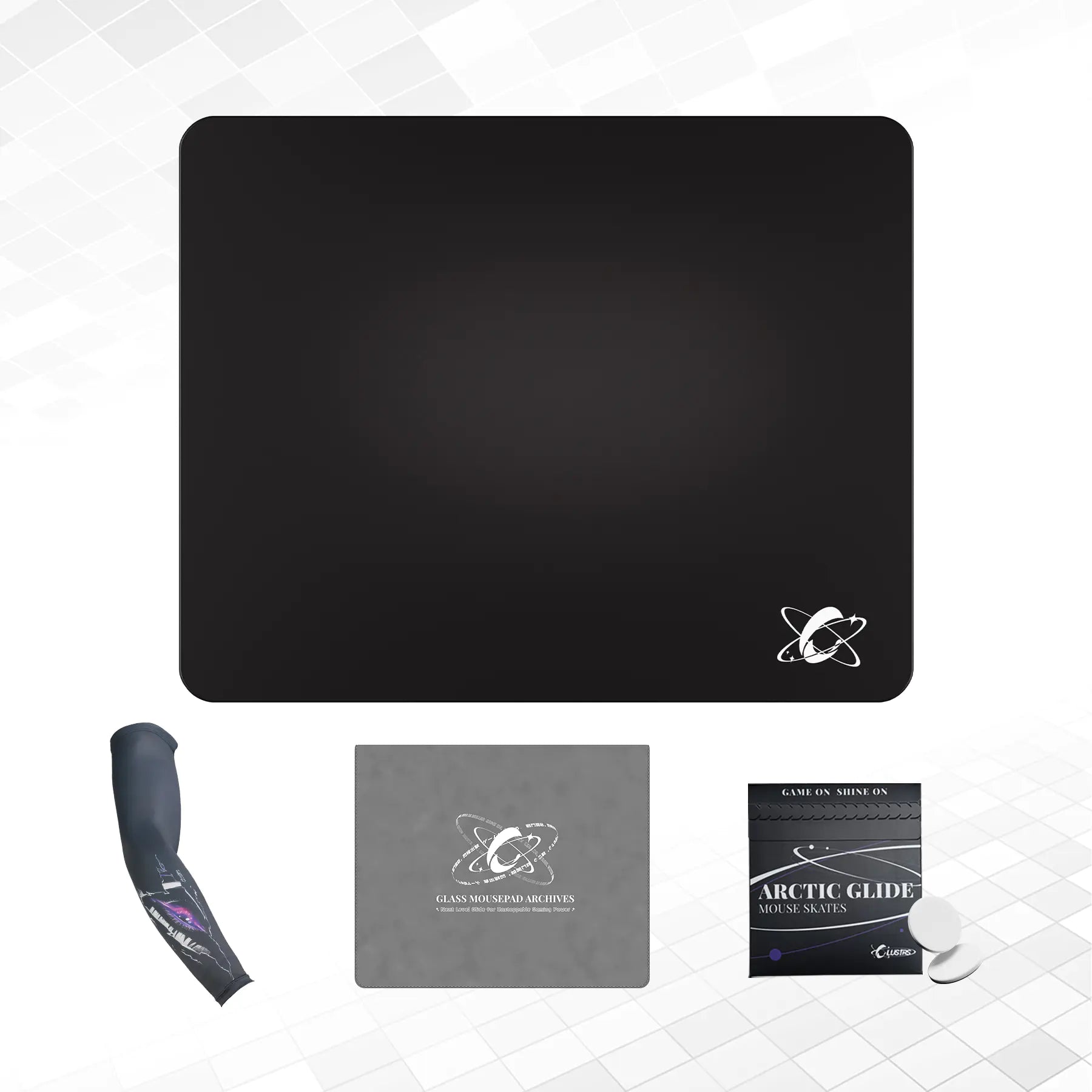 Atom (Black) Ultimate Bundle — Glass Pad, Sleeve, Skates & Case