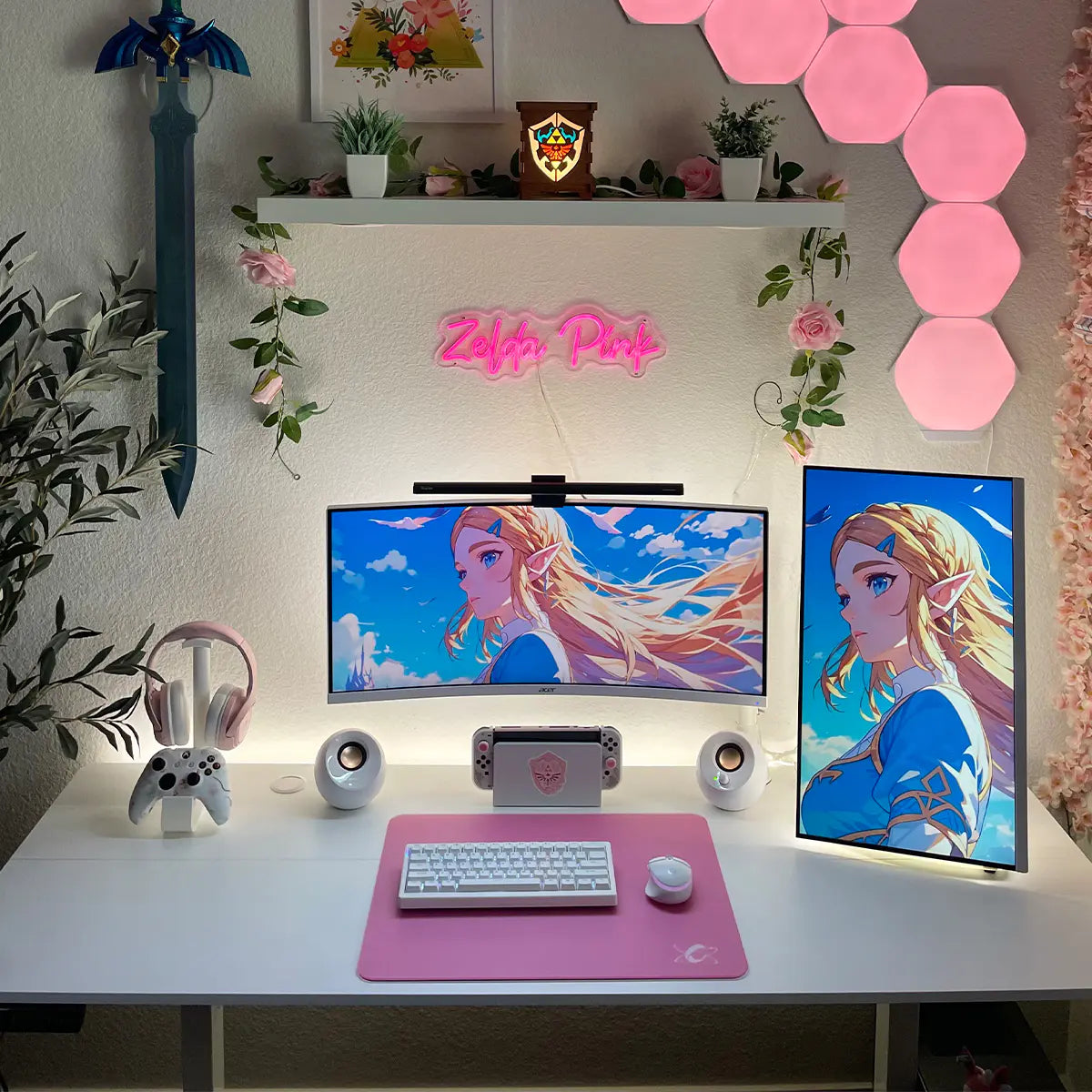 Clustrs Rose Atom Glass Mouse Pad – Pink Gradient Finish