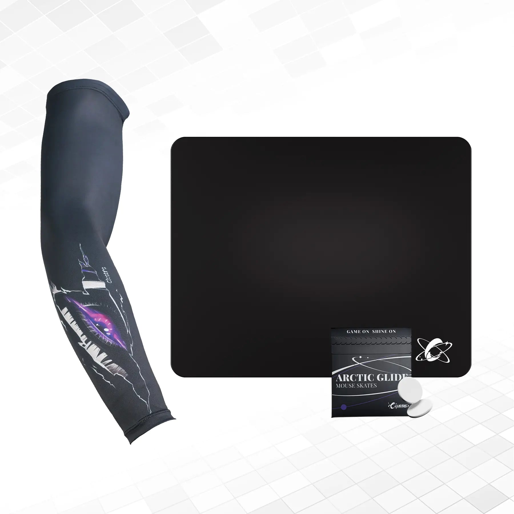 Atom (Black) Bundle — Glass Pad, Pro Sleeve & PTFE Skates
