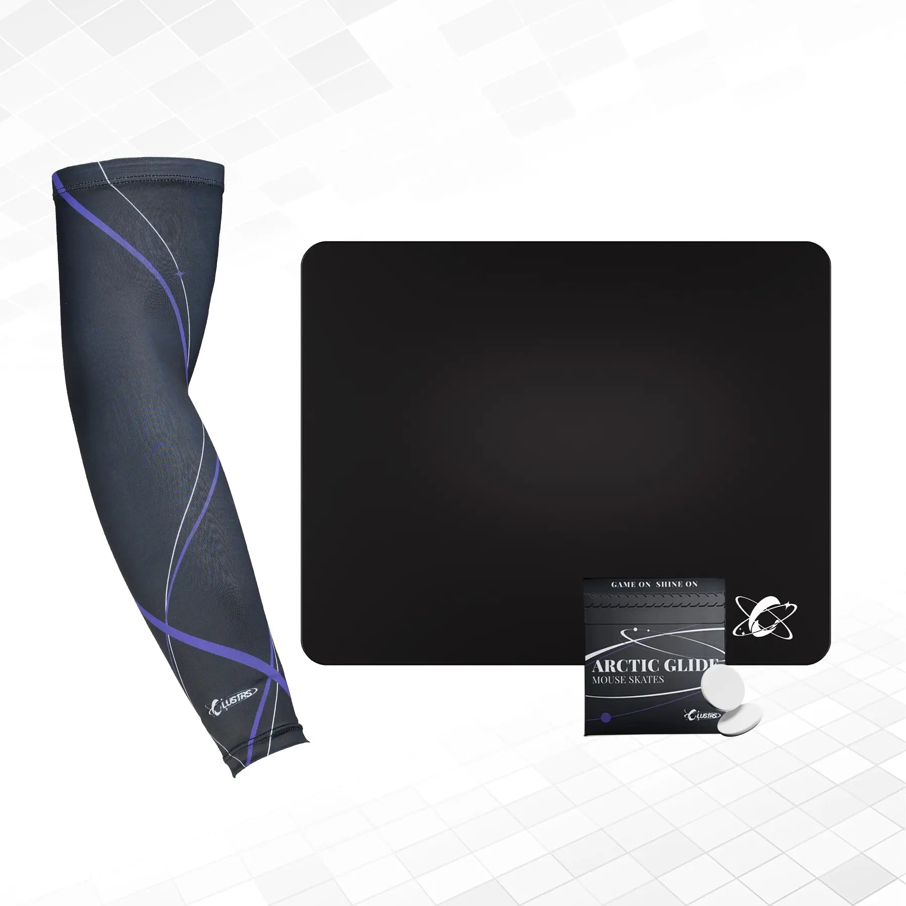 Atom (Black) Bundle — Glass Pad, Pro Sleeve & PTFE Skates