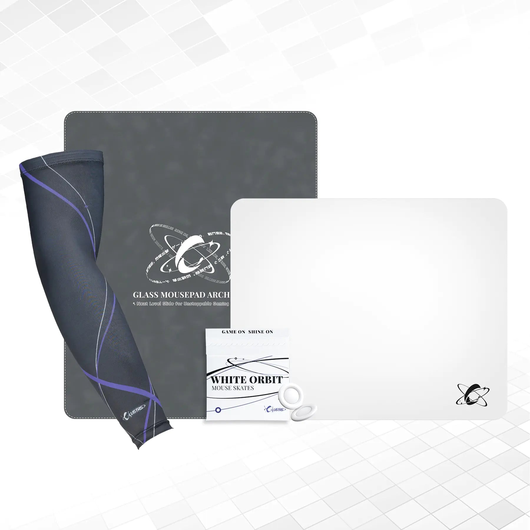 Atom (Weiß) Ultimate Bundle – Glaspad, Schutzhülle, Gleitschienen & Tasche