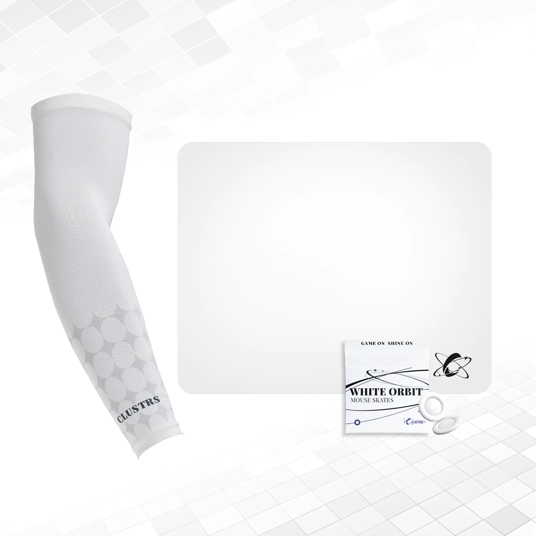 Atom (White) Bundle — Glass Pad, Pro Sleeve & PTFE Skates