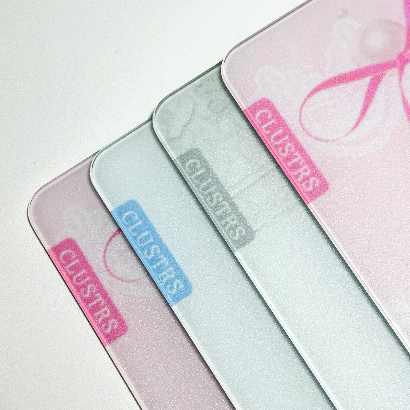 Modern desk setup with Clustrs Channel Cute glass mousepad