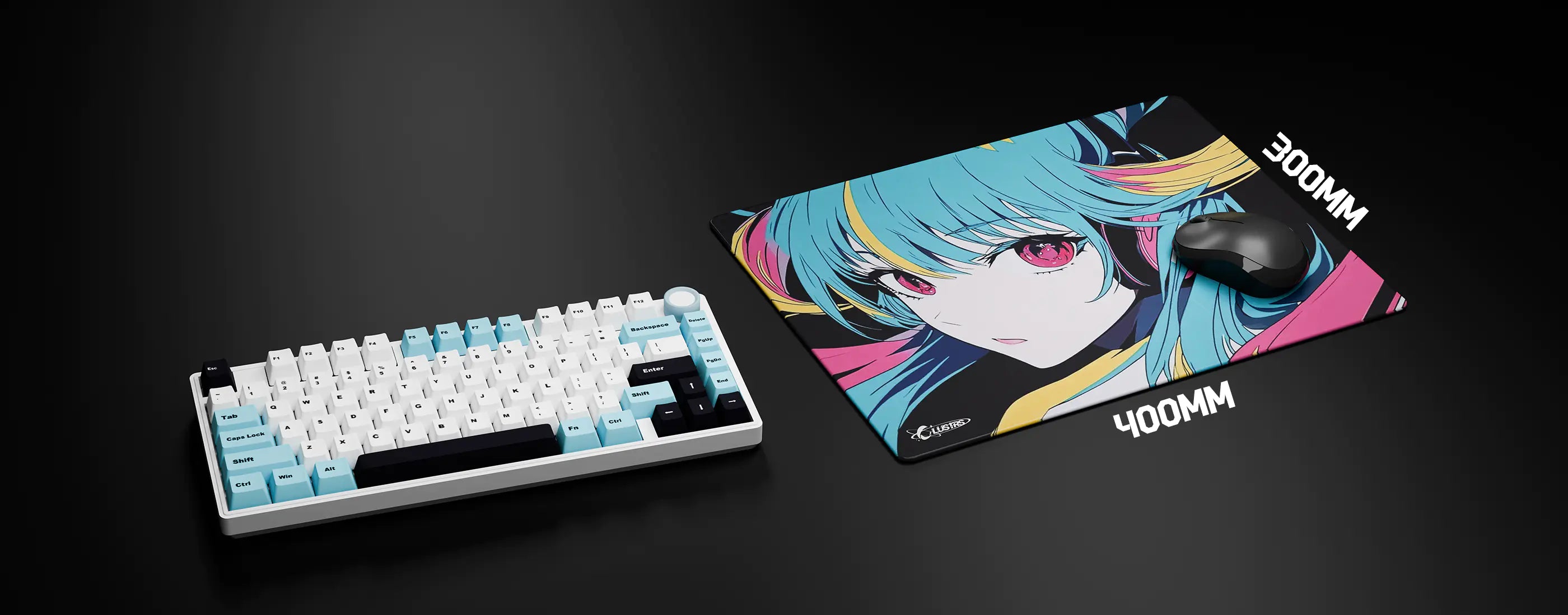 Clustrs Custom Glass Mousepad 40x30cm – Medium size for balanced control