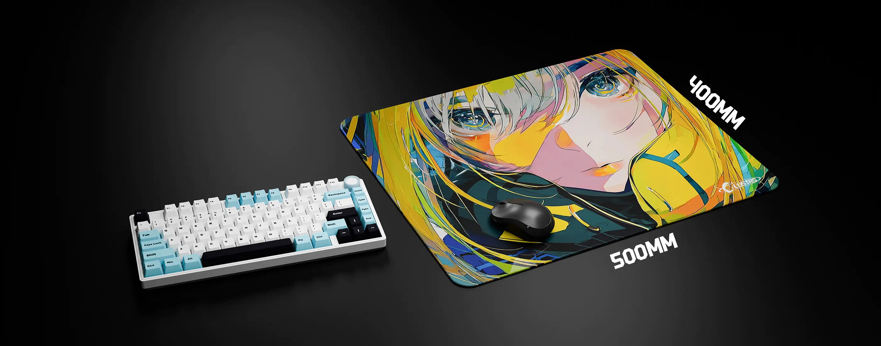 Clustrs Custom Glass Mousepad 50x40cm – Large size for full custom coverage