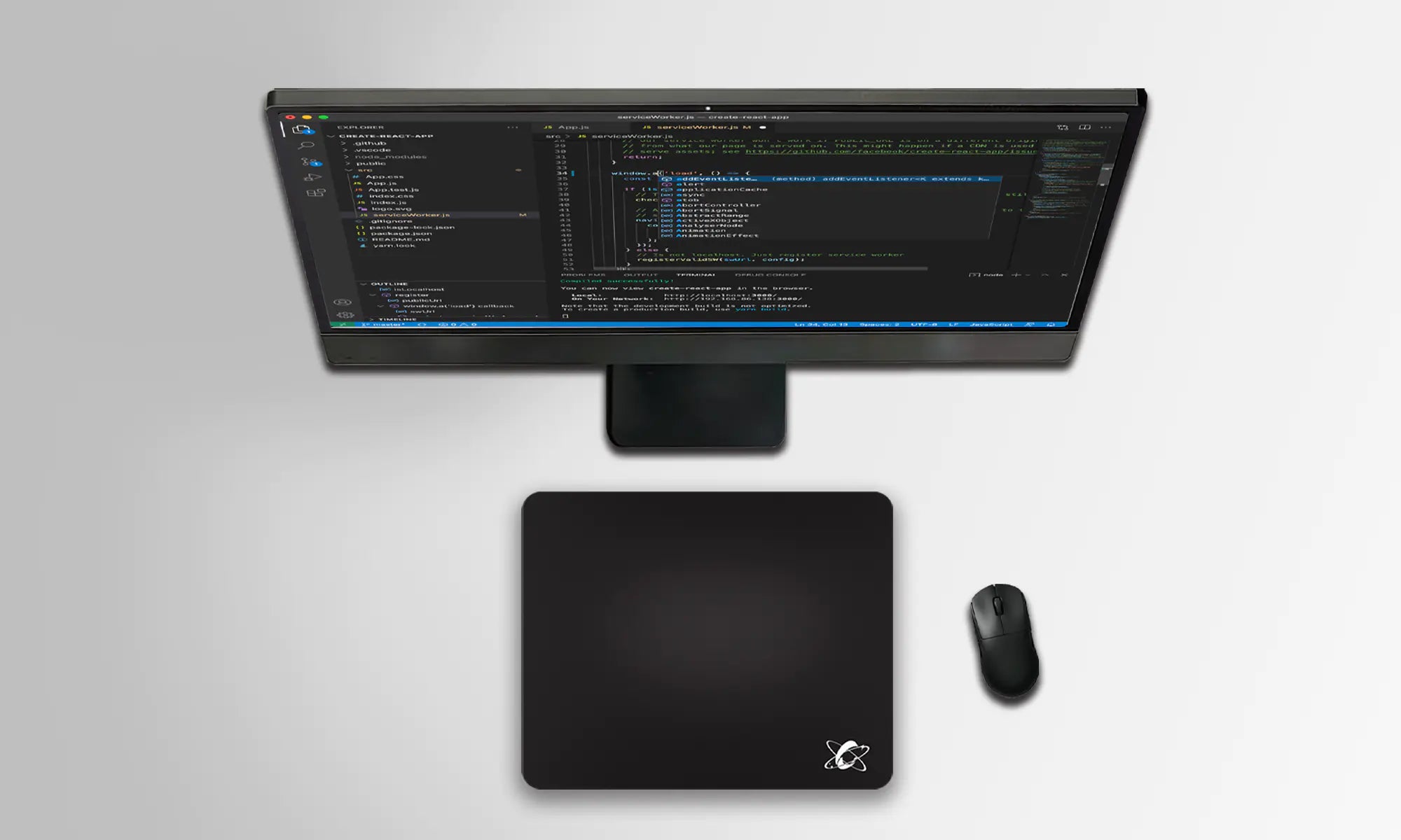glass mouse pad used in a clean desk setup for work from anywhere with smooth glide and efficient workflow