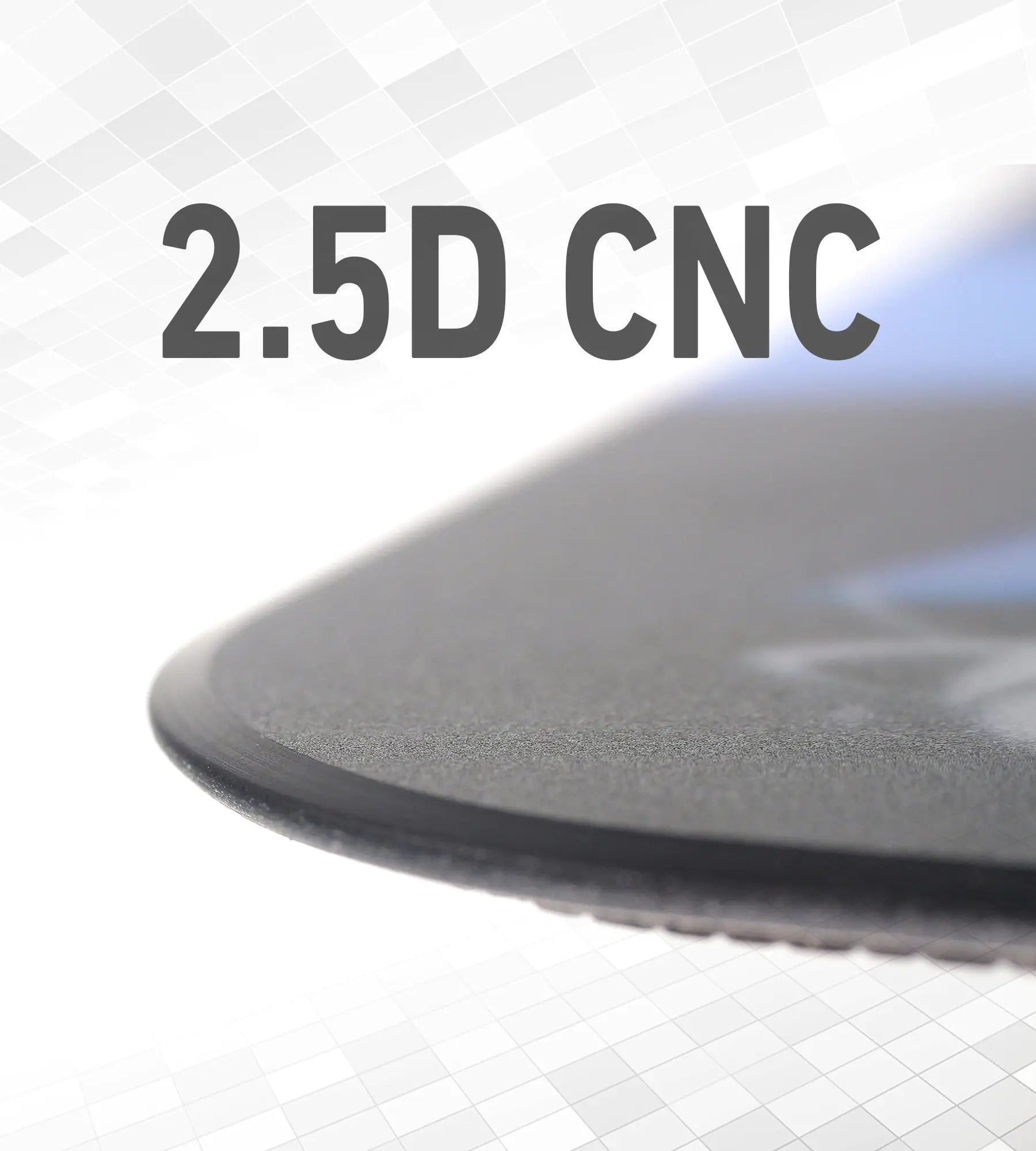 Close-up of Astra gaming glass mousepad showing 2.5D soft-edge design