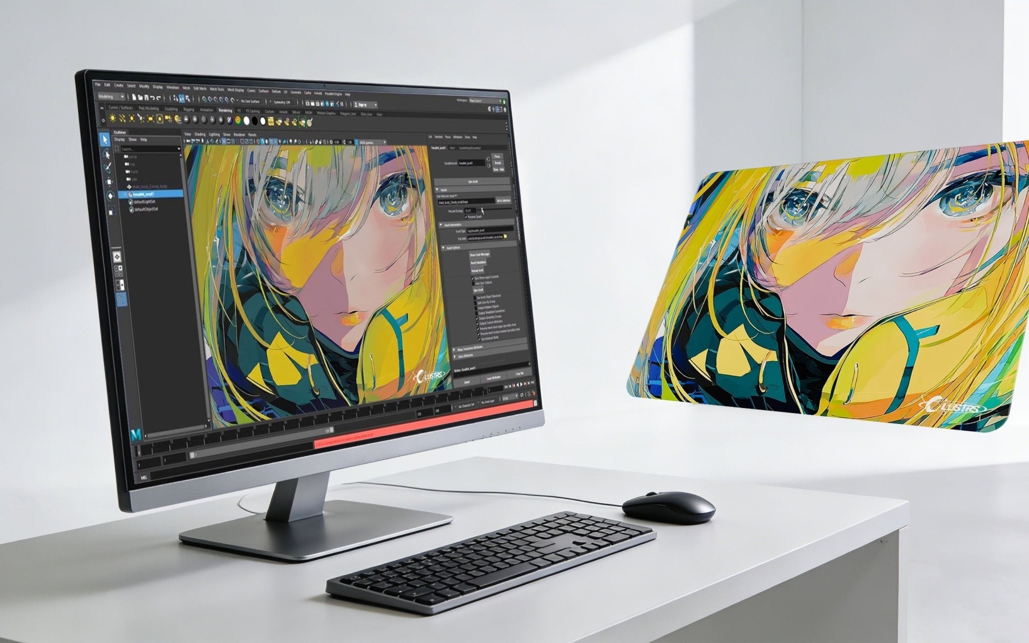 CLUSTRS custom glass mousepad with a gaming mouse, showing smooth glide and buying tips for tempered glass pads in 2026