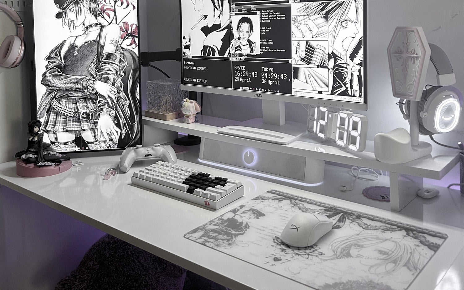 CLUSTRS custom glass mousepad on a gaming desk, showing size, style, smooth glide, and setup fit for 2026
