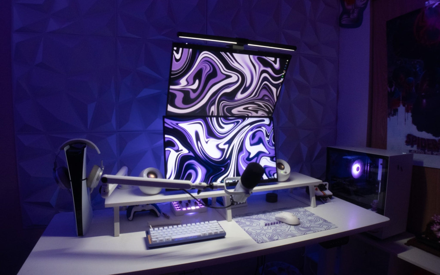 CLUSTRS glass mousepad in an FPS gaming setup, showing low-friction glide, aim control, and clean desk style