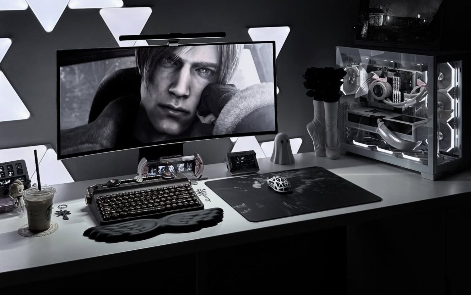 CLUSTRS glass mousepad in a clean gaming setup, highlighting smooth glide, easy cleaning, and consistent control