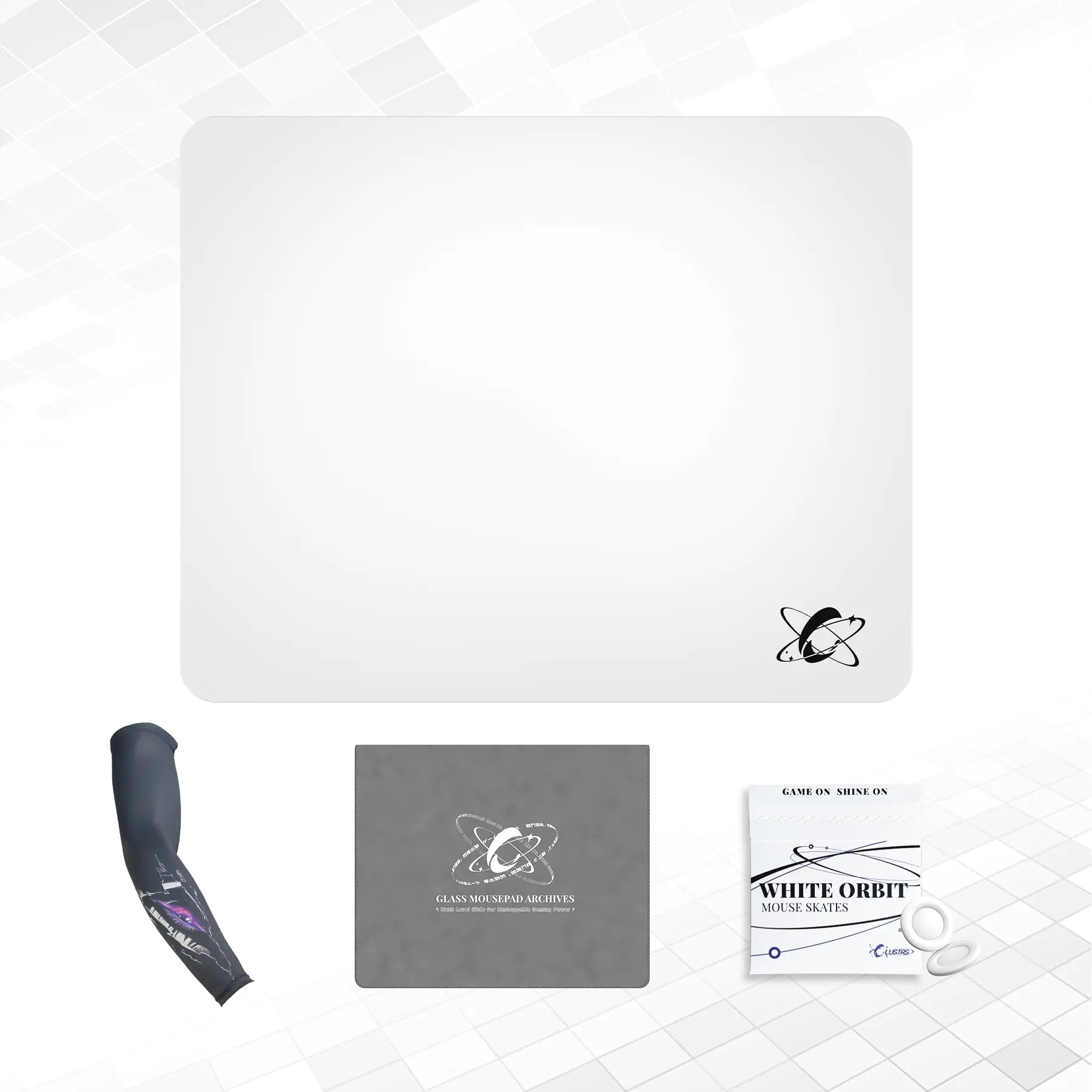 Atom (White) Ultimate Bundle — Glass Pad, Sleeve, Skates & Case