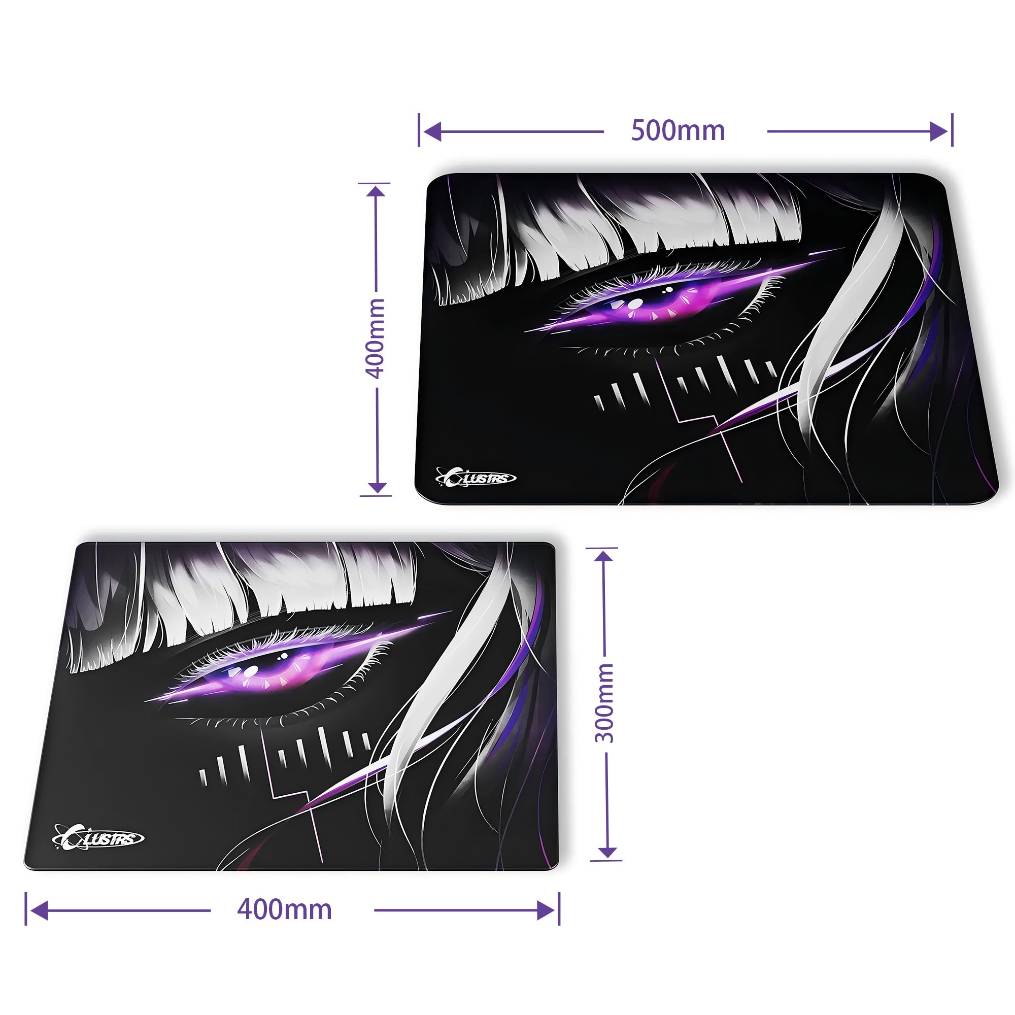 clustrs Astra gaze sizedetails of gaming glass mousepad