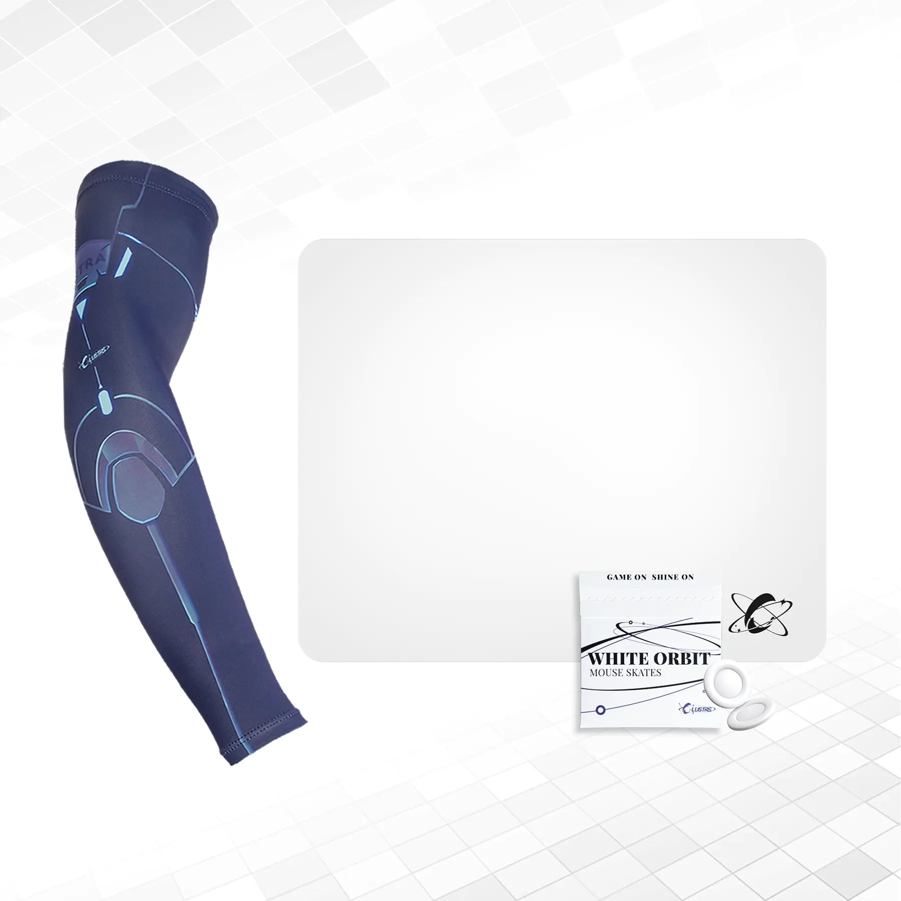 Atom (White) Bundle — Glass Pad, Pro Sleeve & PTFE Skates