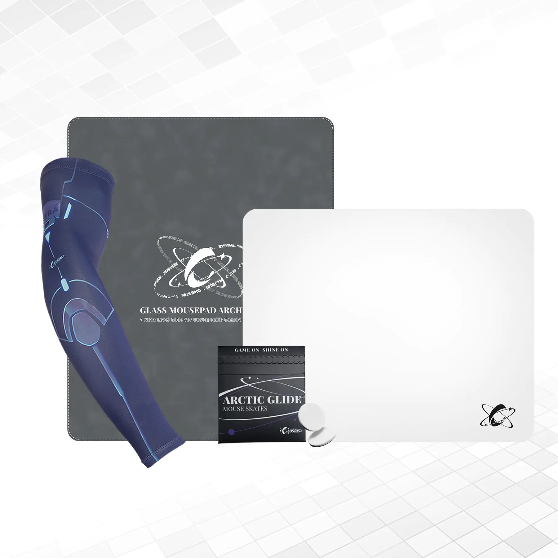 Atom (White) Ultimate Bundle — Glass Pad, Sleeve, Skates & Case