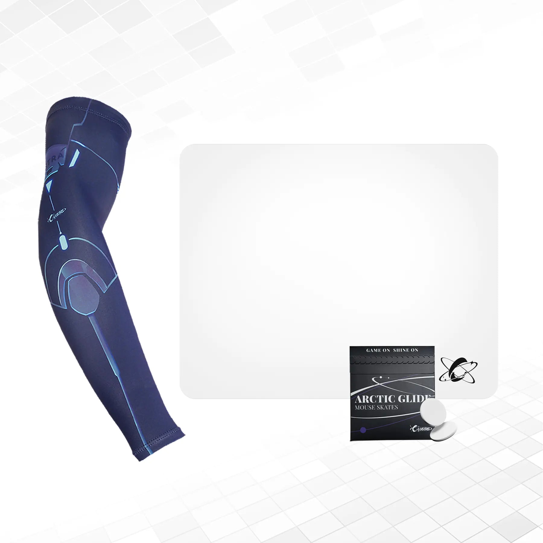 Atom (White) Bundle — Glass Pad, Pro Sleeve & PTFE Skates