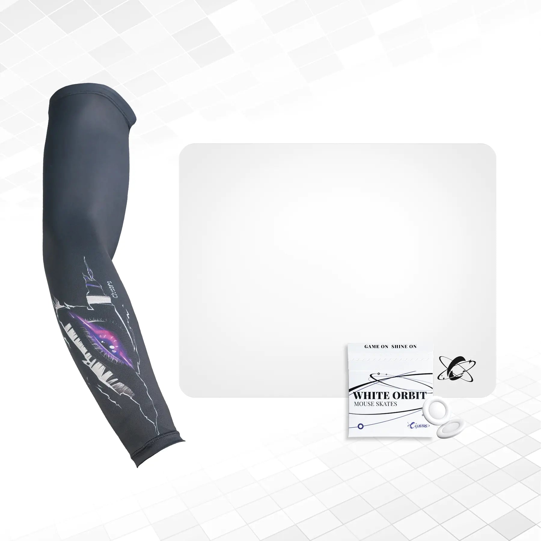 Atom (White) Bundle — Glass Pad, Pro Sleeve & PTFE Skates