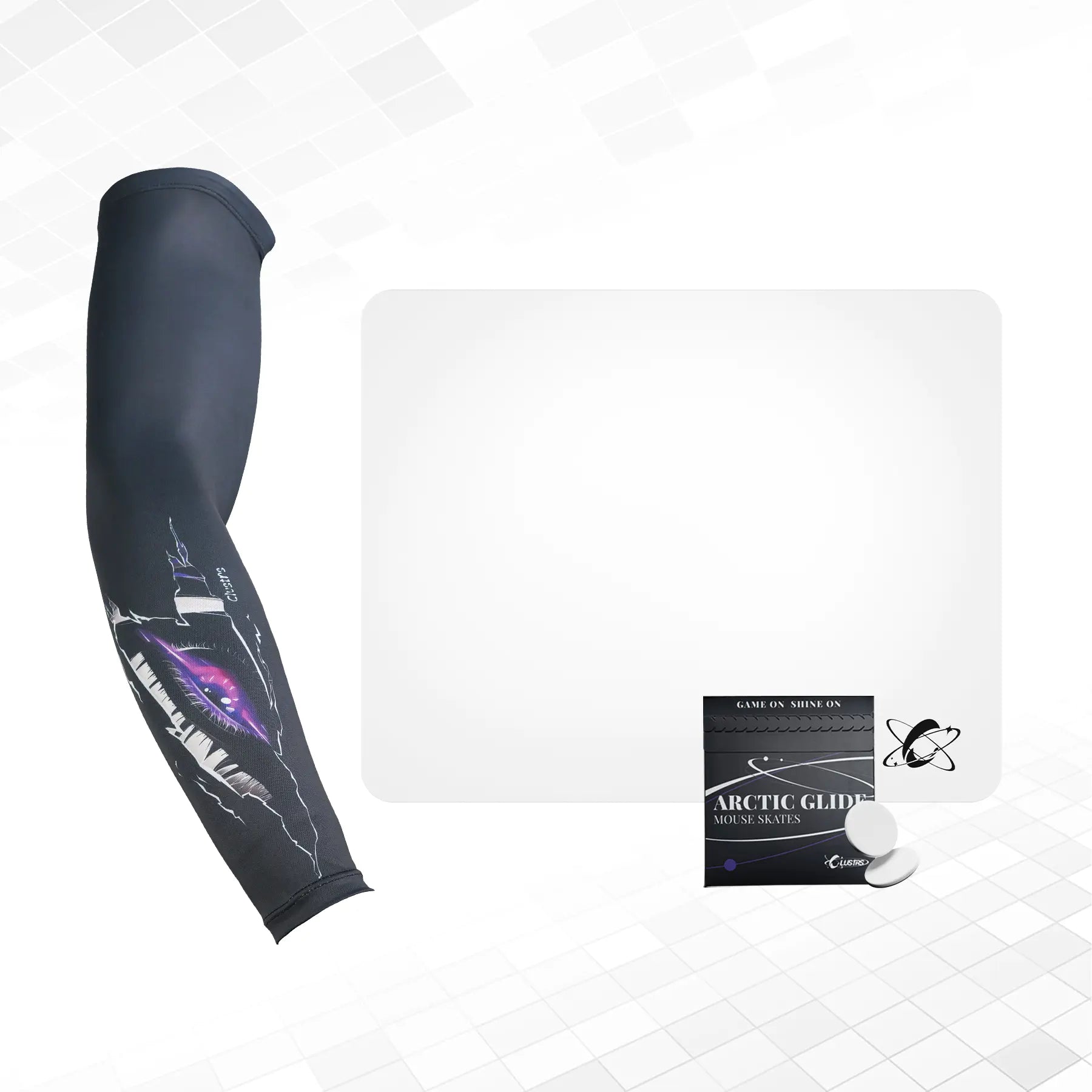 Atom (White) Bundle — Glass Pad, Pro Sleeve & PTFE Skates