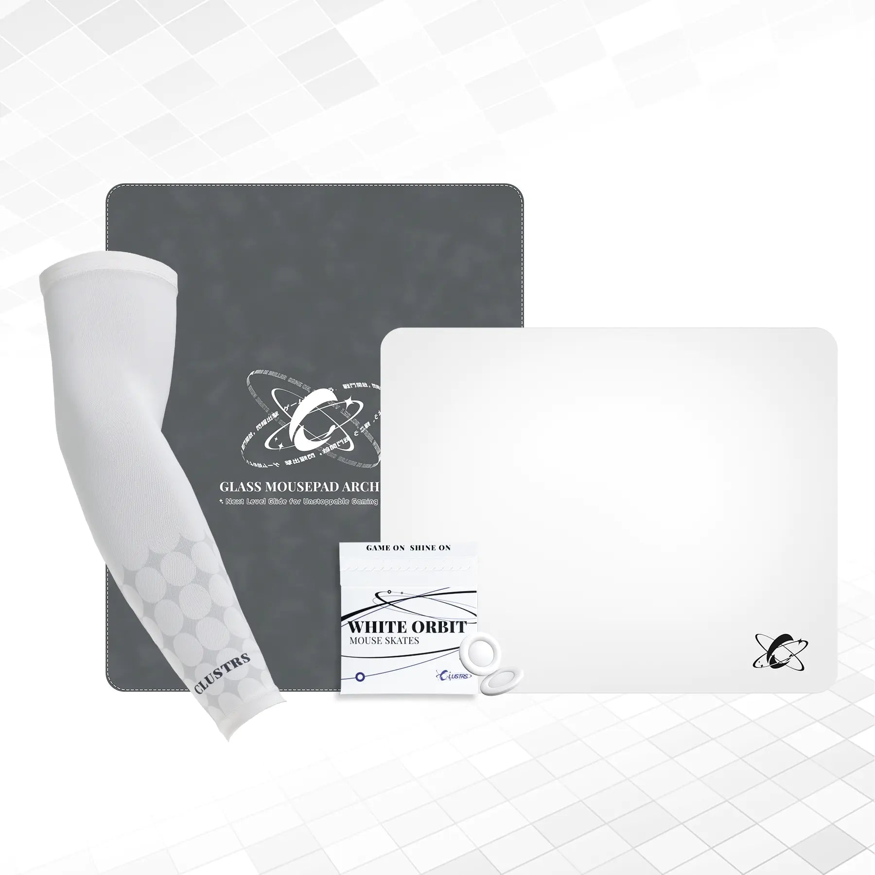 Atom (White) Ultimate Bundle — Glass Pad, Sleeve, Skates & Case