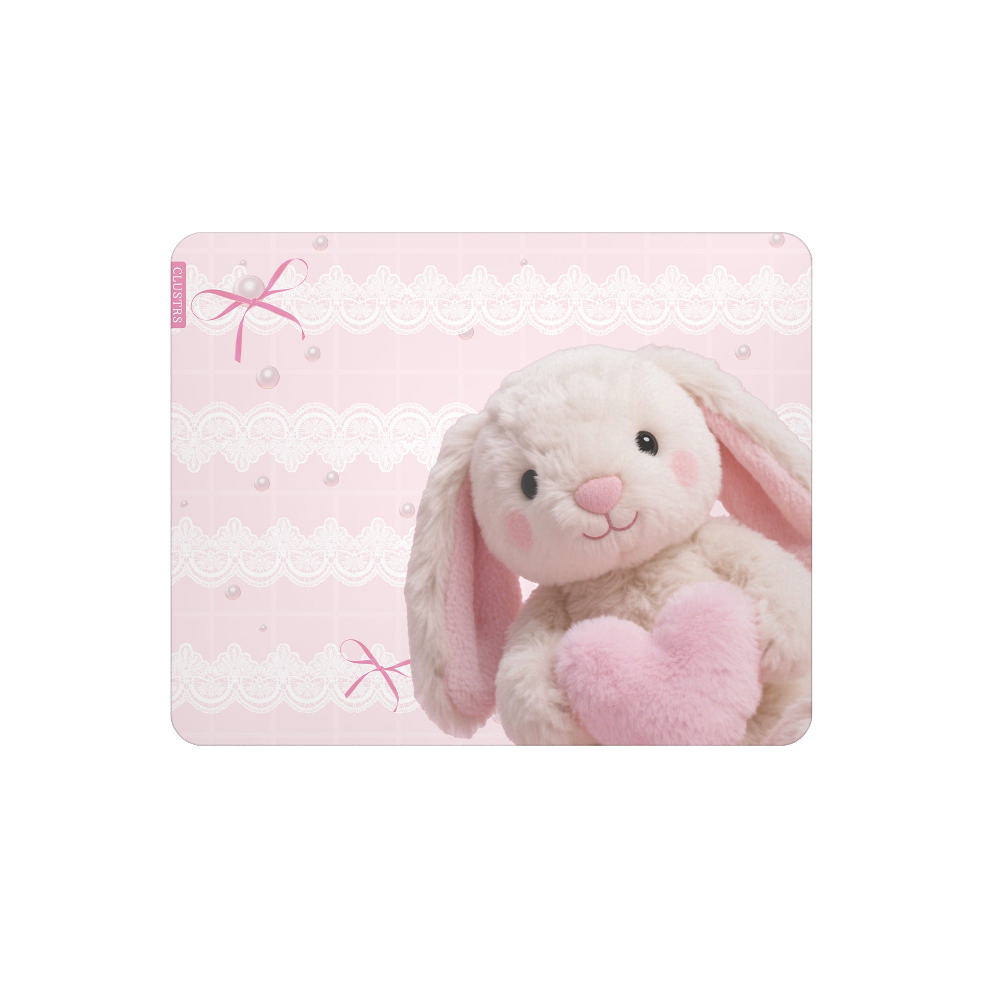 ハグミーバニー ガラス製マウスパッド | かわいいうさぎゲーミング
