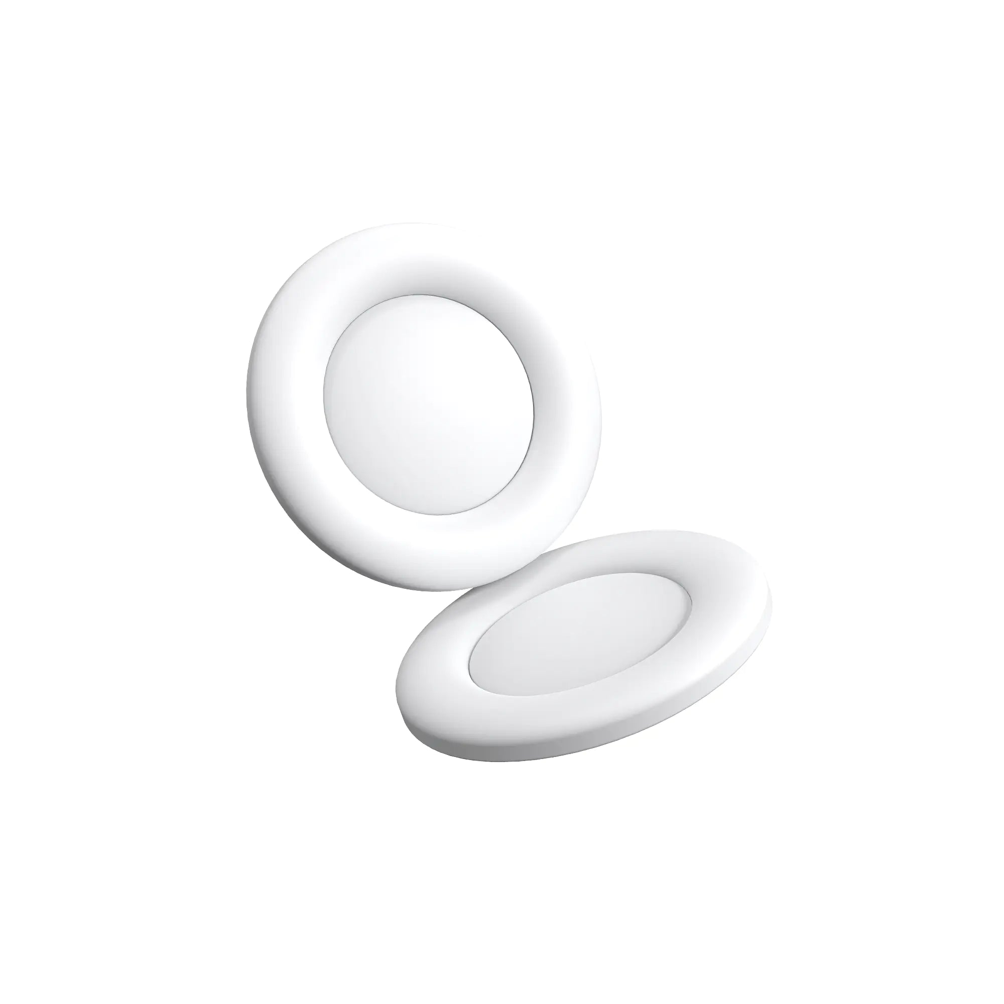 Clustrs White Orbit PTFE Donut Mouse Skates — ring-shaped white PTFE skates designed for smoother glide and stable control for gaming mice.