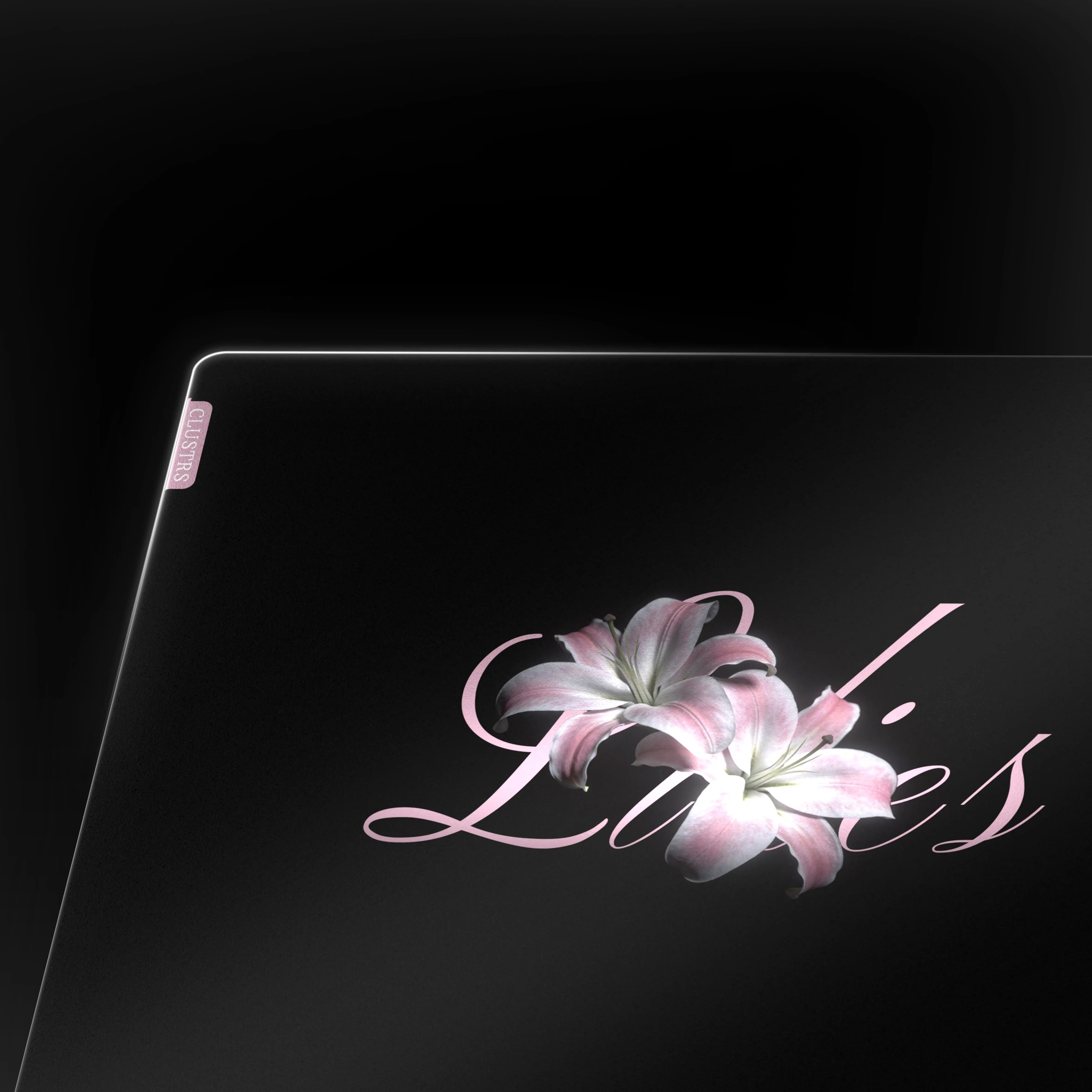 Lilies glass mouse pad made with chemically strengthened glass for lasting clarity, durability, and a refined finish.