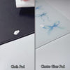 Foundation wipe test. Glass pad cleans instantly; cloth pad stays stained. Easy to maintain.
